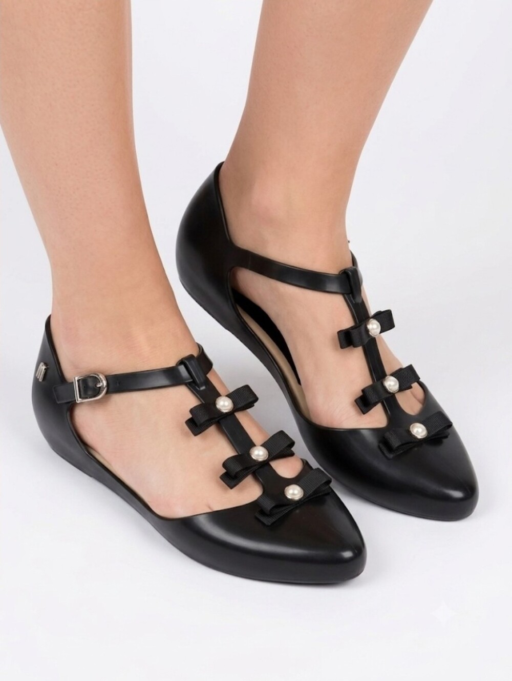 Melissa Doris III Black Jelly Flats Size 8